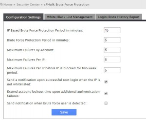 Cpanel whm brute force protection